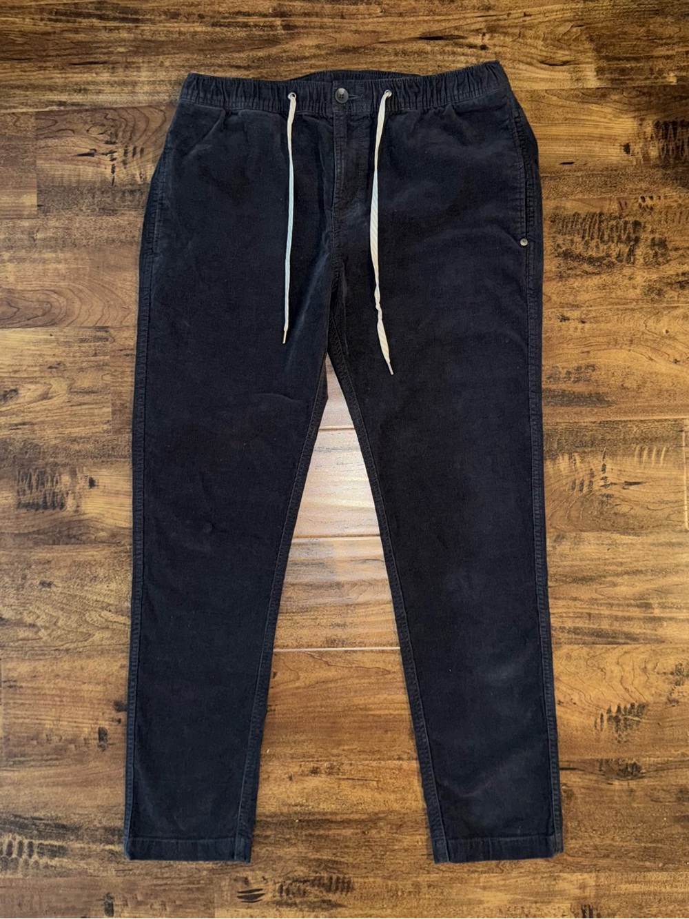 Vuori Optimist Corduroy Pants Mens Large Charcoal Gray Stretch Drawstring